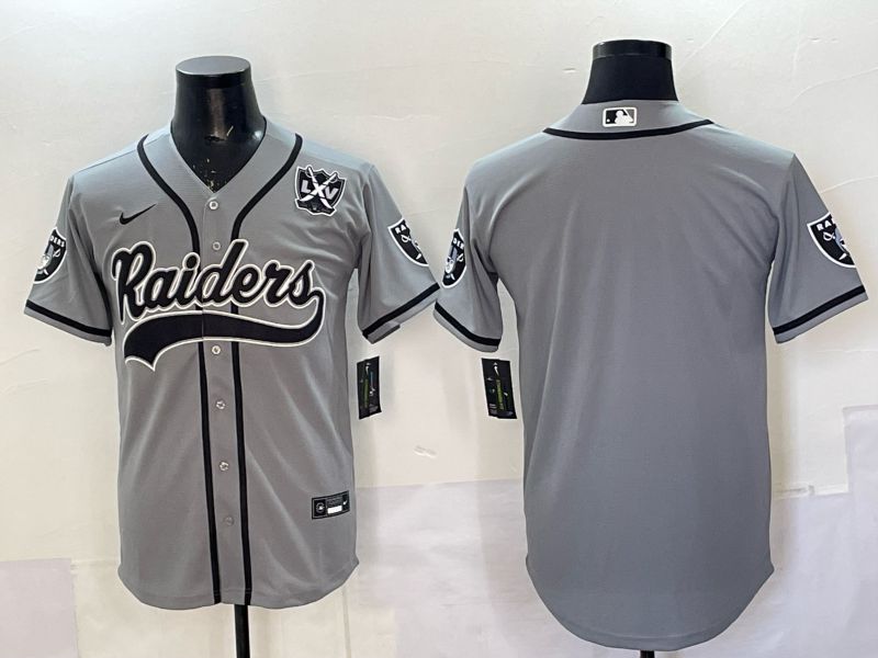 Men 2025 Oakland Raiders Blank Grey 3th generation Joint Name Nike Limited NFL Jersey style 053->oakland raiders->NFL Jersey